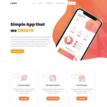 Lava Landing Page